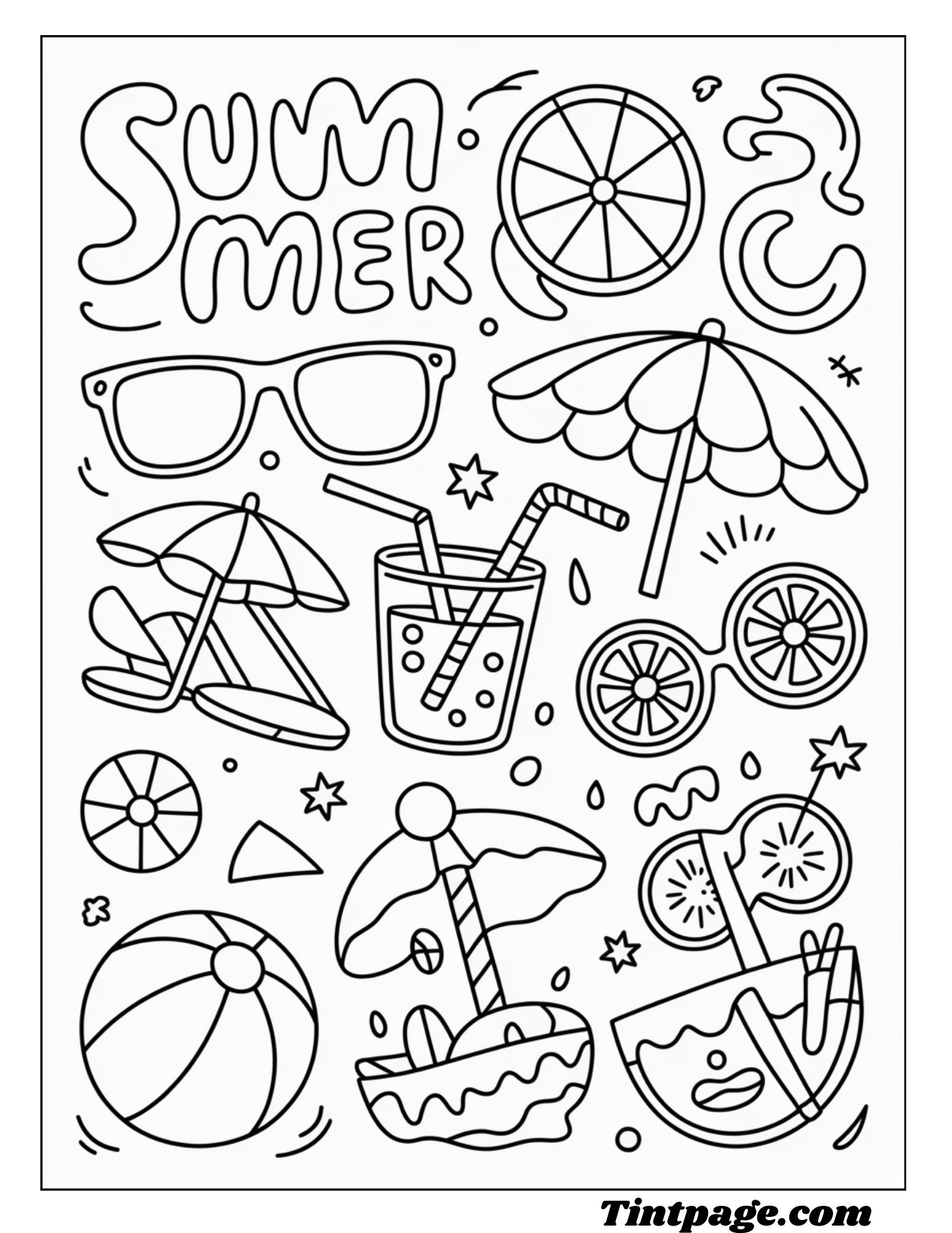 100 Summer Coloring Pages ( Free PDF Printable For All Ages)